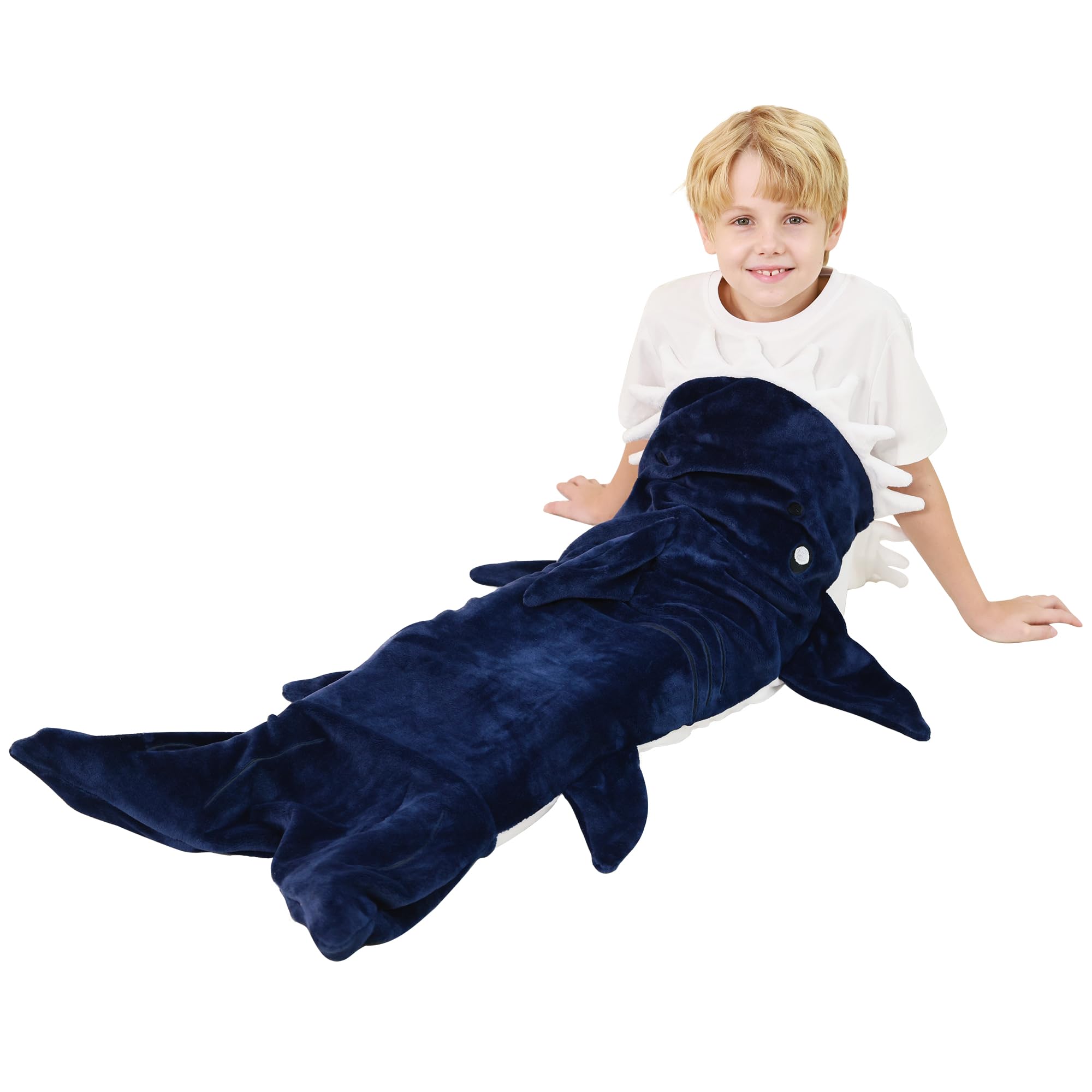 Viviland Shark Blanket For Kids Super Soft Plush Kids Shark Blanket Bag For Shark Boy, All Seasons, Gift Idea For Shark Costume